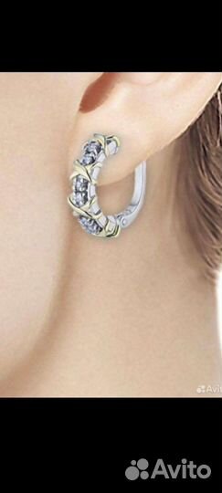 Серьги из белого золота с бриллиантами