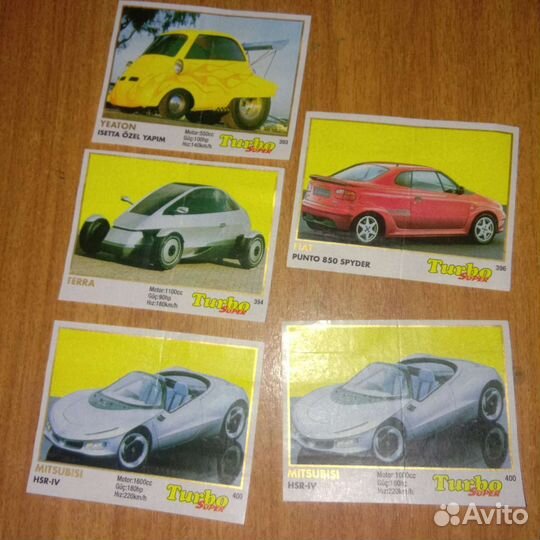 Вкладыши от жвачки turbo супер 331-400, turbo 51