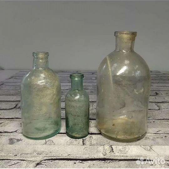 Лот из трёх Аптечных Пузырьков, 40-е, 50-е годы