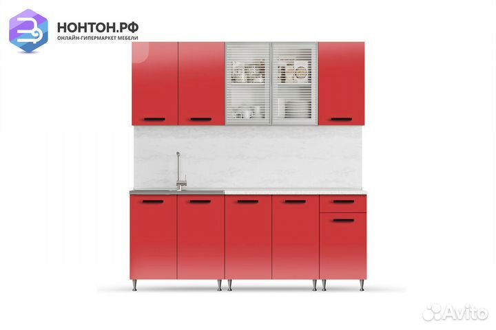 Кухня Рио-1 2.0м красный