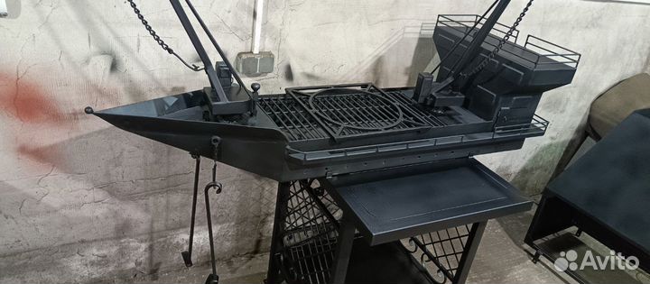 Мангал корабль с подставкой под казан