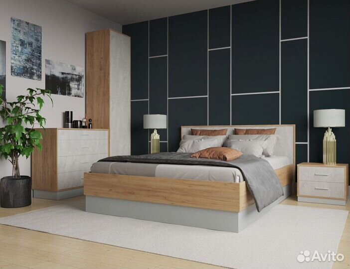 Комод белый серый черный