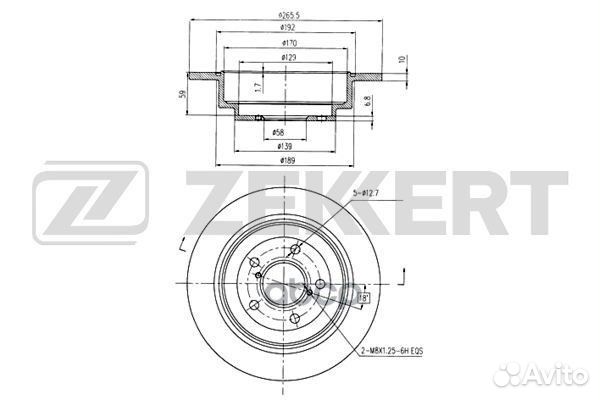 Диск торм. зад. Subaru Forester (SF SG) 97- I