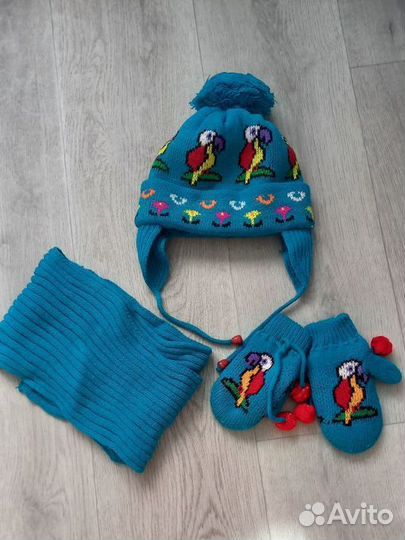 Комплект шапка, шарф,варежки (зима)