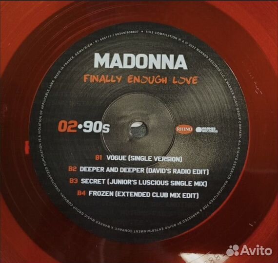 Madonna - Finally Enough Love (Red 2LP)