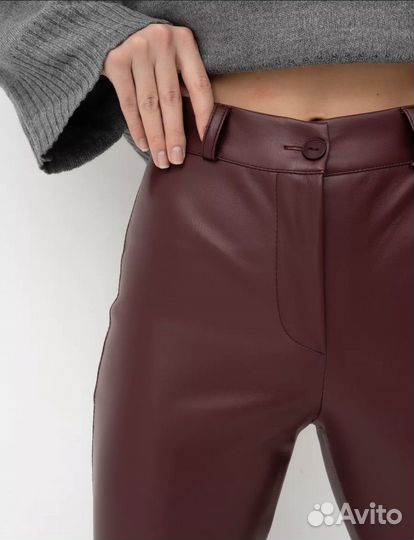 Кожаные брюки женские