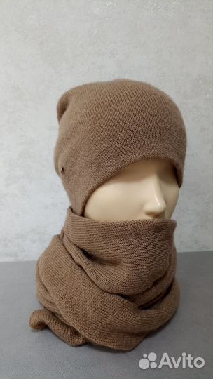 Комплект кашемировые шапка и бактус