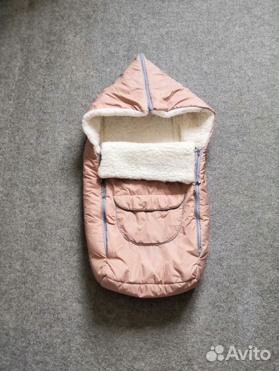 Зимний конверт в коляску на овчине