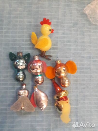 Елочные игрушки СССР с поролоном