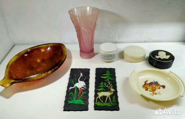 Пластик вазы, шкатулки, панно СССР