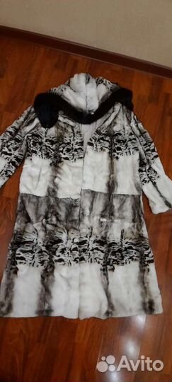 Шуба норковая с капюшоном 52 54