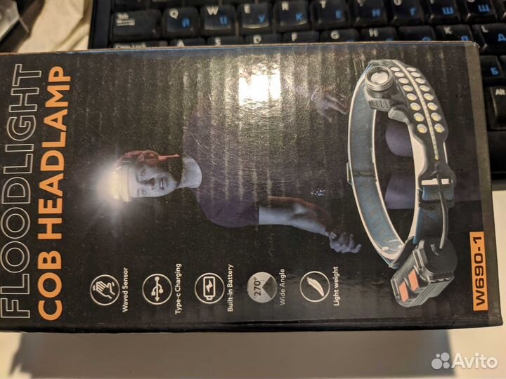 Фонарь налобный светодиодный на акк