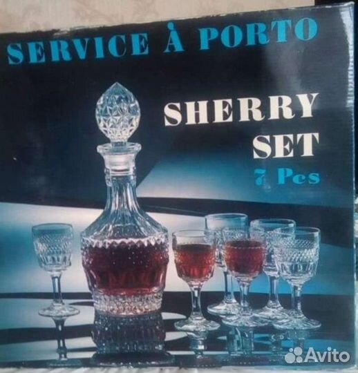 Графин/штоф с рюмками.Хрусталь.Богемия.Новый