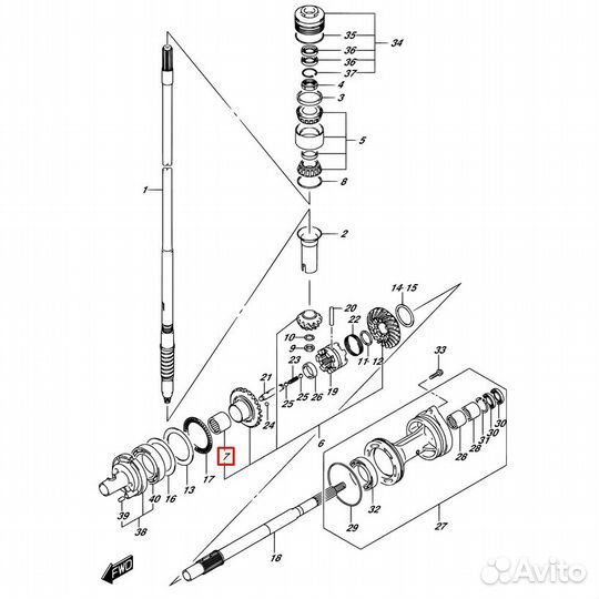 Подшипник игольчатый Suzuki DF150-300, DF70-200(A)