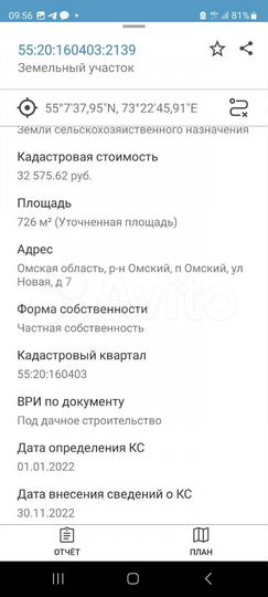 Участок 7 сот. (СНТ, ДНП)