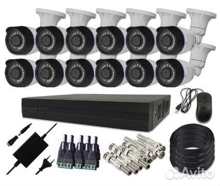 Готовый комплект AHD видеонаблюдения 12 камер 2MP