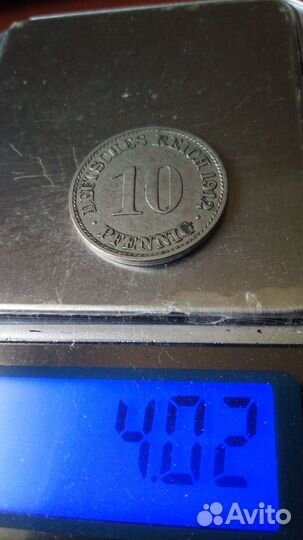 Монета старая германия(бисмарк) 1912 год.никель