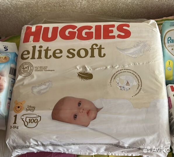 Подгузники huggies elite soft 1 100 шт