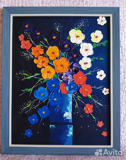 Картина маслом на холсте цветы