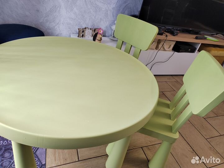 Стол и 2 стула маммут IKEA