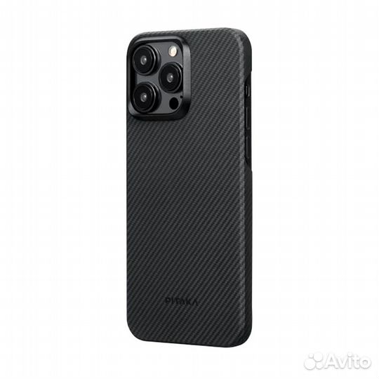 Pitaka MagEZ iPhone 15 Pro Max кевлар чёрно-серый