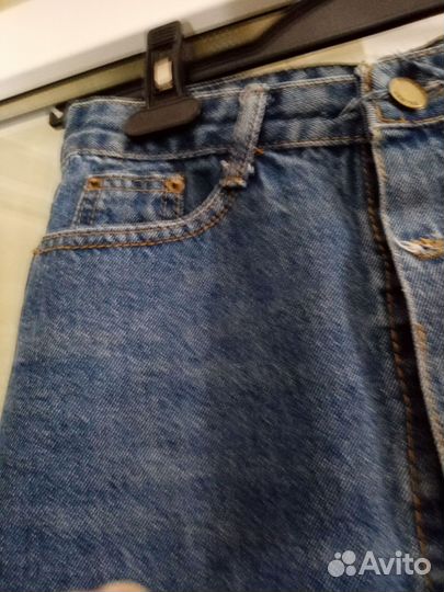 Джинсовая юбка миди