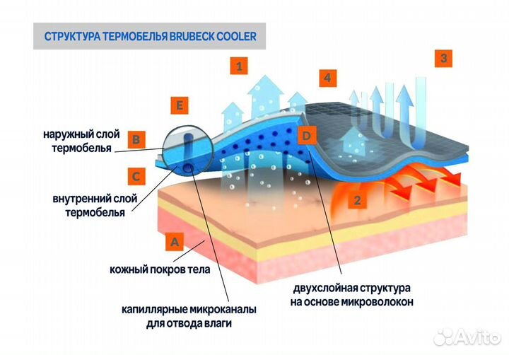 Термобелье мотоциклетное Brubeck Cooler футболка