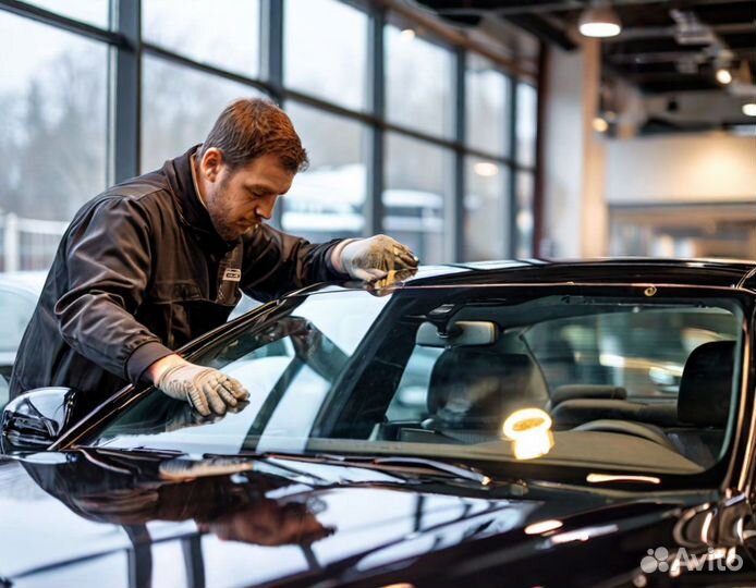 Полировка лобового стекла уберём царапины