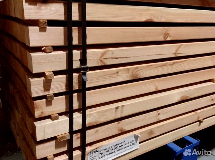 Брусок строганый 45*70*3000 мм сорт AB скругление