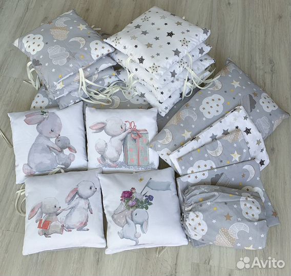 Детские бортики комплект в кроватку 7в1