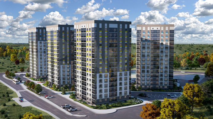 2-к. квартира, 54,4 м², 4/15 эт.