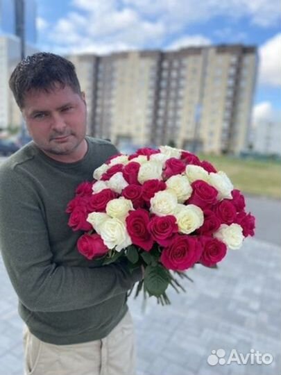 Цветы Букеты из Эквадорской 15, 25, 51, 101 розы