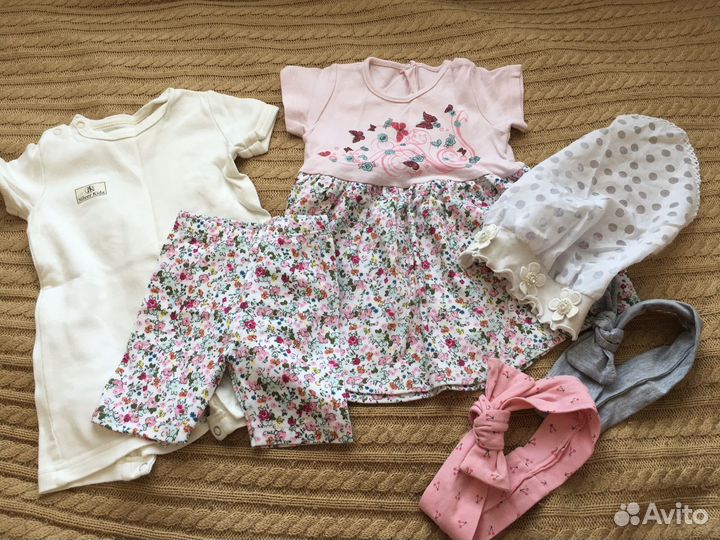 Вещи для девочки пакетом от 0 до 2 лет