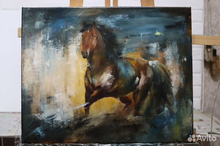 Картина маслом Лошадь Абстракция