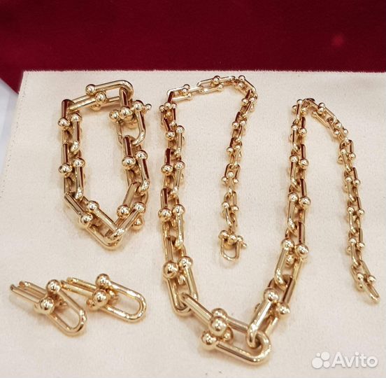 Золотое колье браслет серьги Tiffany HardWare