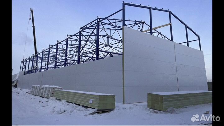 Сендвич-панели Стеновые 150мм пир 1150, RAL 9003\9