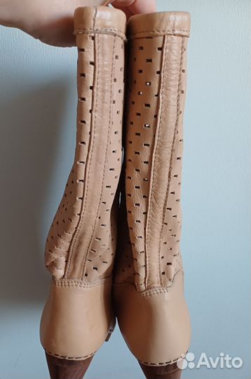 Сапоги-клоги, натуральная кожа