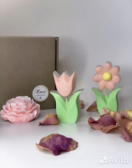 Мыло ручной работы цветы