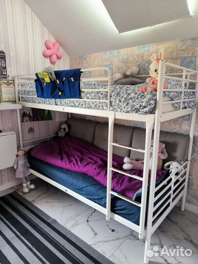 Двухъярусная кровать металлическая икеа