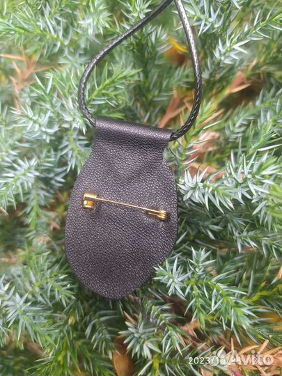 Дракон кулон-брошь из нат. кожи. Цена за шт