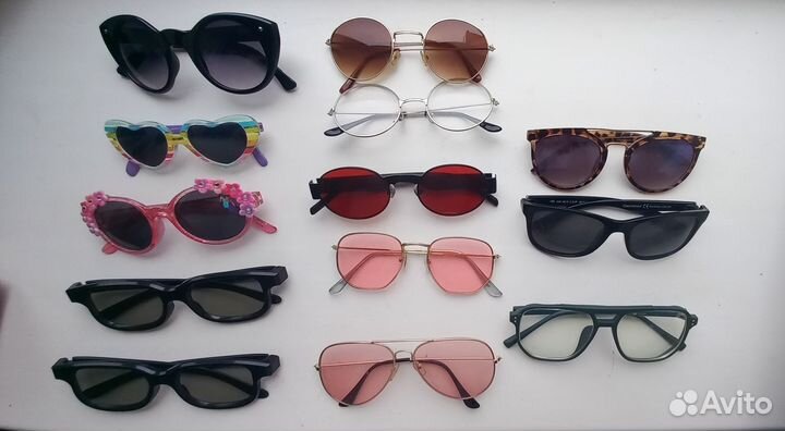 Солнечные обычные очки детские мужские женские 3Д