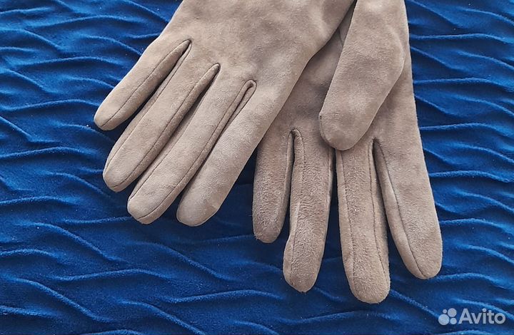 Перчатки женские натуральная замша 6,5