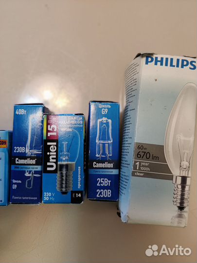 Набор из 8 ламп накаливания G9x5шт, E14x2шт,G4x1