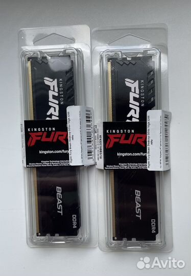 Оперативная память Kingston Fury Beast 16Gb DDR4