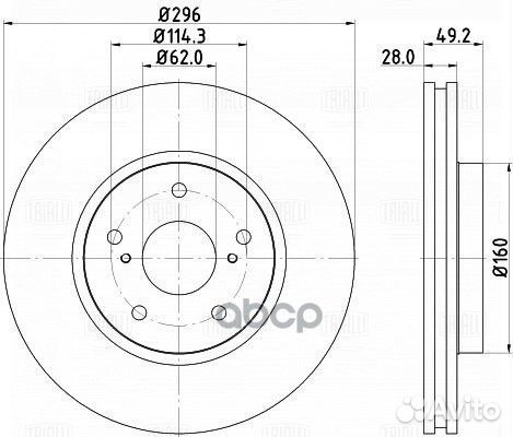 Диск торм. для а/м Lexus IS (05) /IS (13) пере