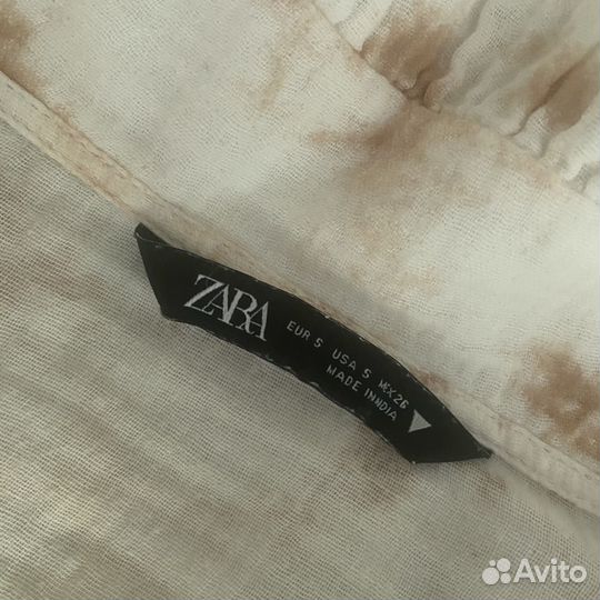 Блуза zara хлопковая легкая воздушная с рюшами