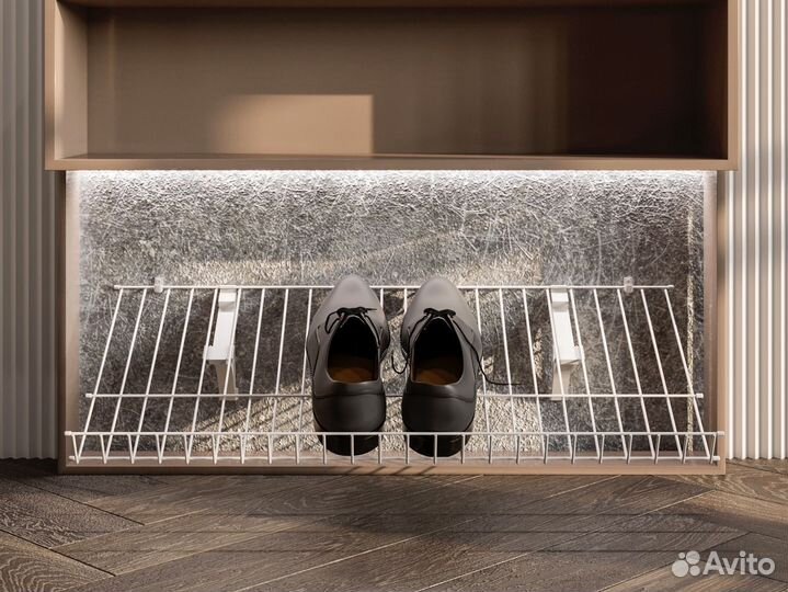 Металлическая полка для обуви обувница