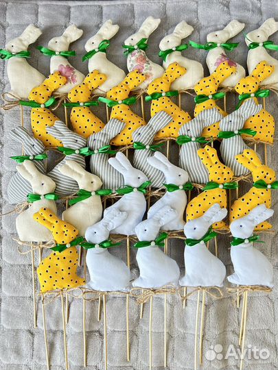 Пасхальный декор, кролик-топпер, курочка-топпер