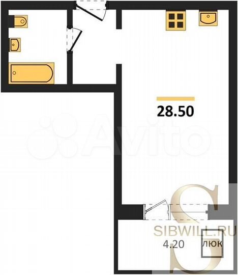 Квартира-студия, 28,5 м², 13/14 эт.