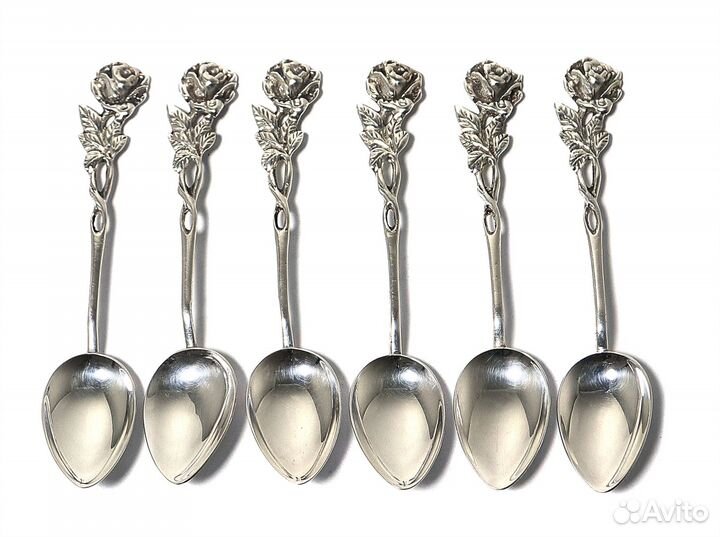 Небольшие серебряные чайные ложки, 6 шт. Швеция, 1